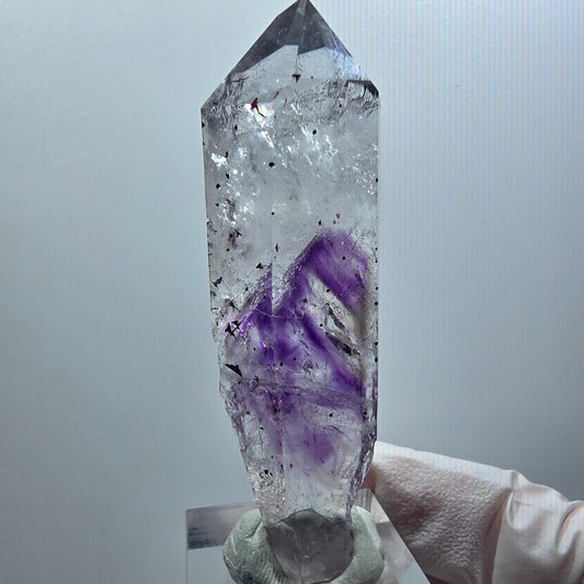 Enhydro Harlequin Skeletal Phantom Amethyst 1x Bubble Streep Mine Goboboseb. Namibia 68*22*16mm #12573