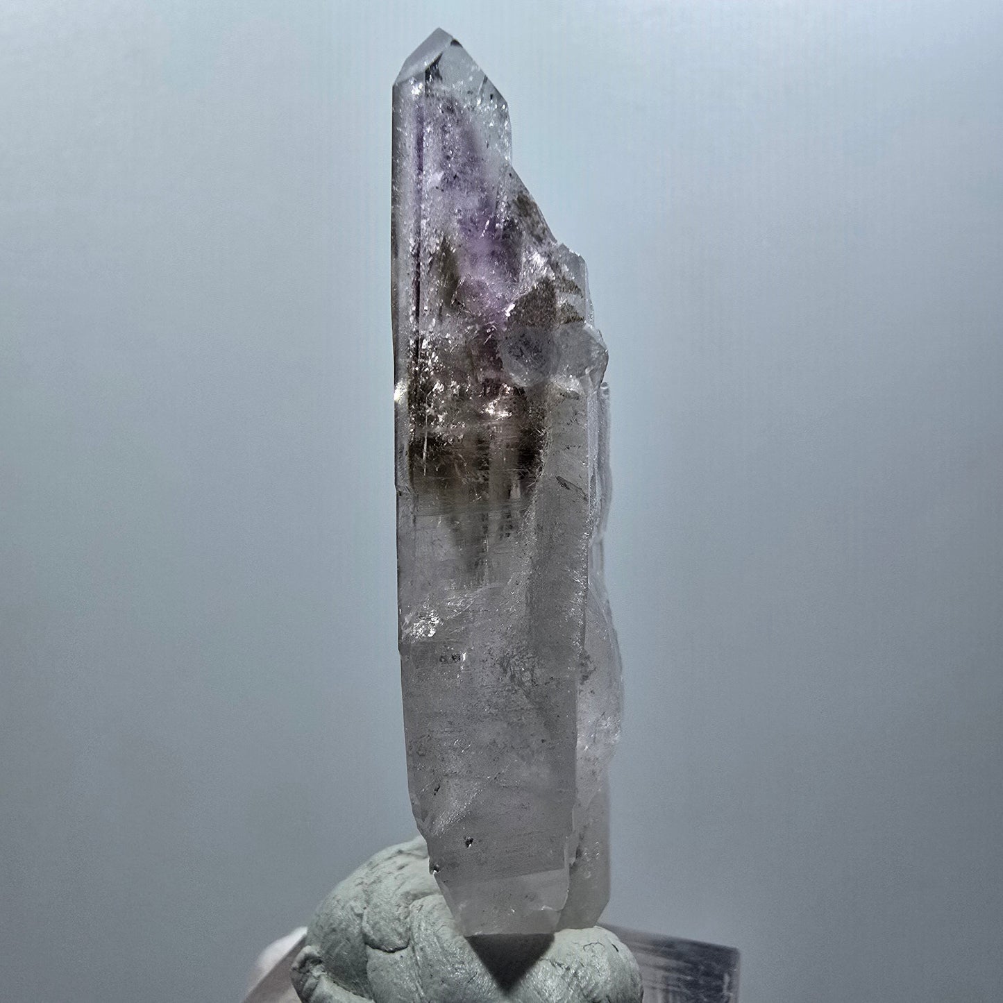 Skeletal Phantom Amethyst, Epidote, Tabular Quartz (Tabby) Streep Mine Gobobo. Namibia 56*19*9mm #12577