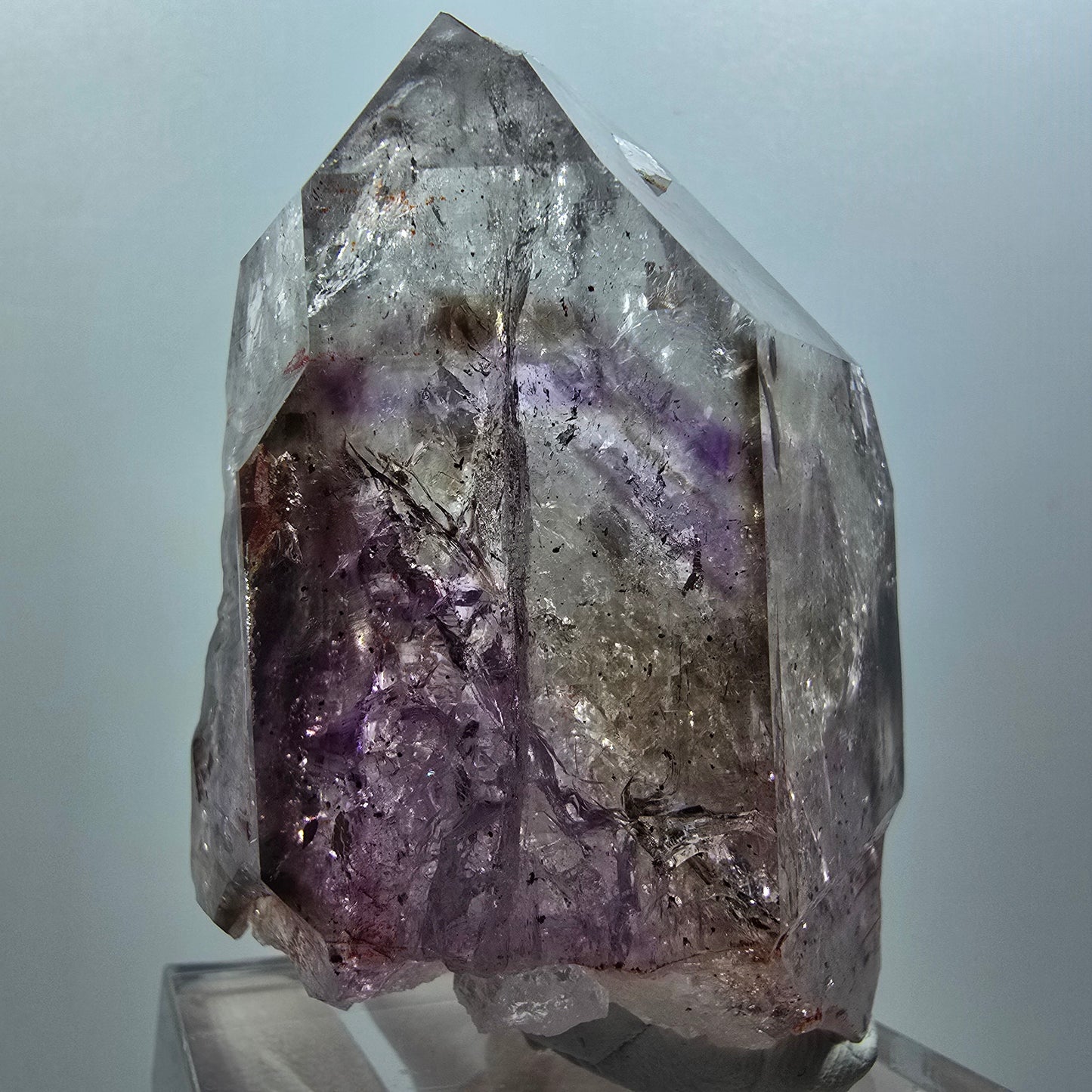 Grand sceptre d'améthyste fantôme squelette, mine de Goboboseb en Namibie 66*53*38mm #12579