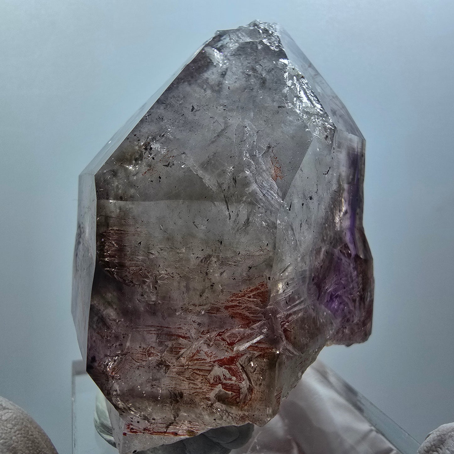 Grand sceptre d'améthyste fantôme squelette, mine de Goboboseb en Namibie 66*53*38mm #12579