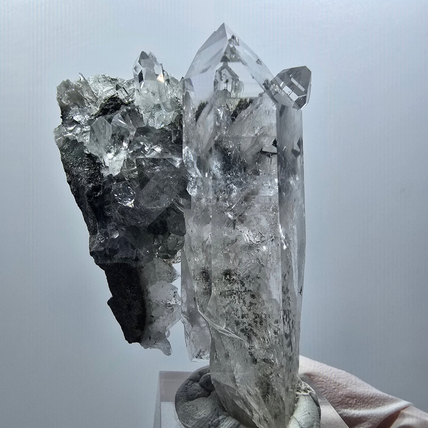 Lemurian Phantom Smoky Quartz on Matrix Streep Mine Goboboseb Namibia 63*41*22mm #12581