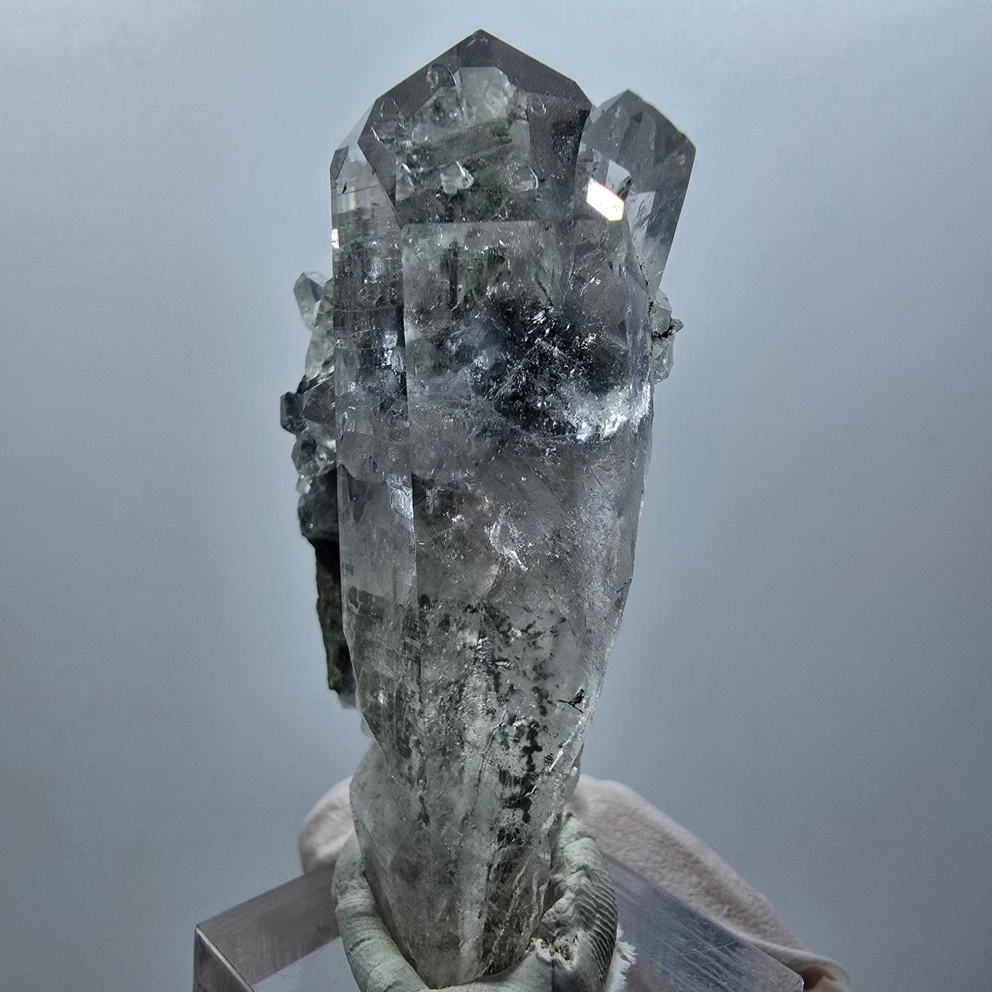 Lemurian Phantom Smoky Quartz on Matrix Streep Mine Goboboseb Namibia 63*41*22mm #12581