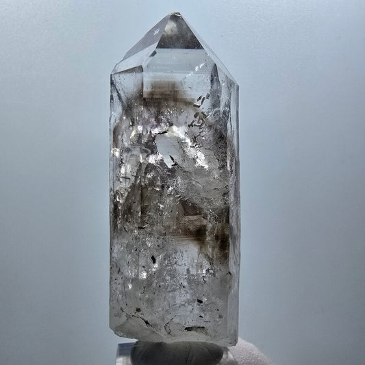 Enhydro Phantom Quartz, Hematite, Epidote, 2x Bubble Streep Mine Gobo. Namibia 81*30*31mm #12582