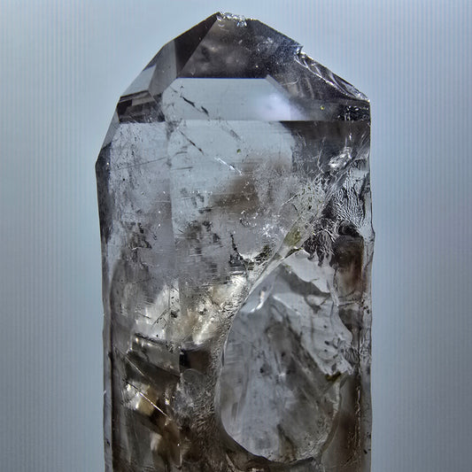 Enhydro Phantom Quartz, Hematite, Epidote, 2x Bubble Streep Mine Gobo. Namibia 81*30*31mm #12582