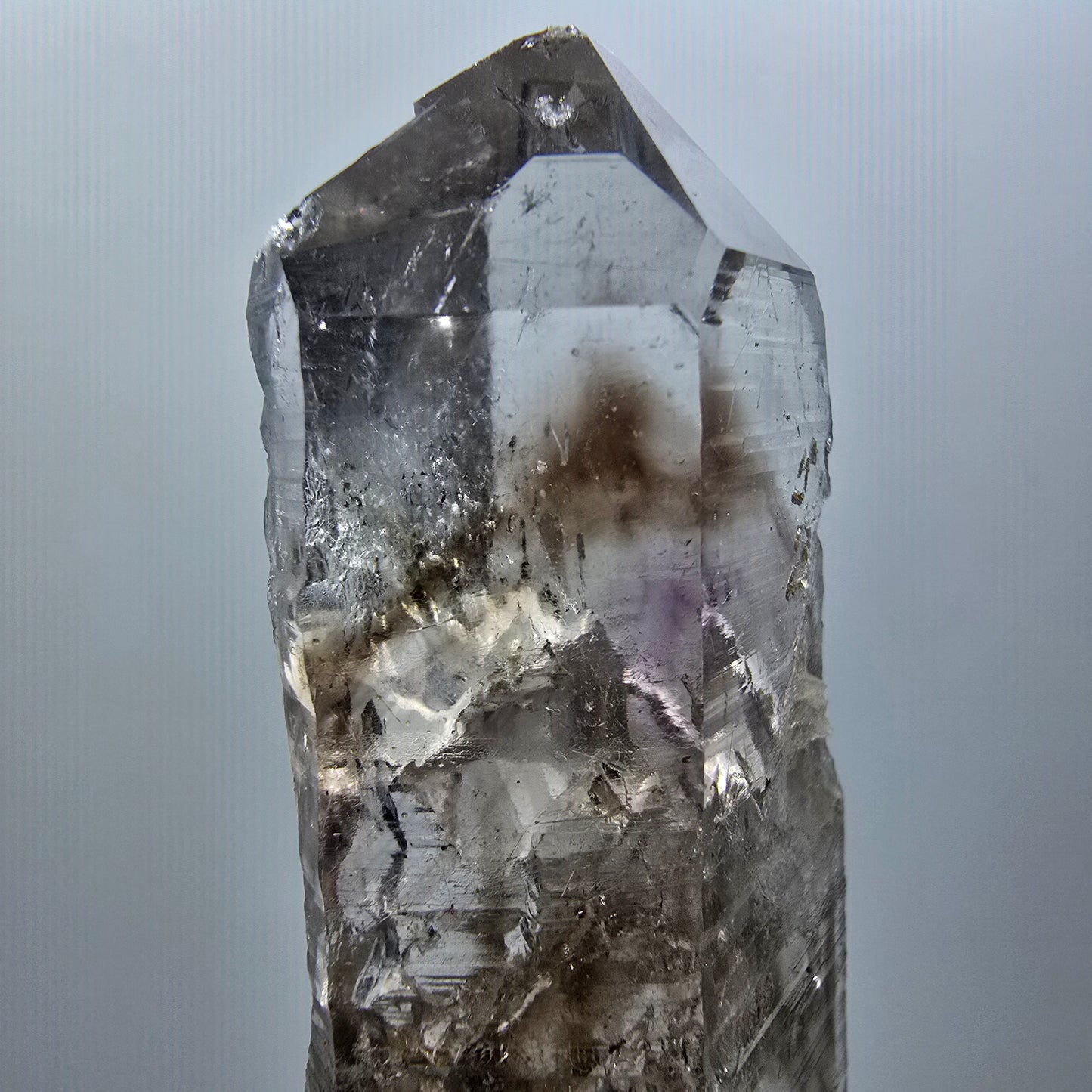 Enhydro Phantom Quartz, Hematite, Epidote, 2x Bubble Streep Mine Gobo. Namibia 81*30*31mm #12582