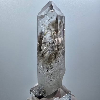 Enhydro Phantom Quartz, Hematite, Epidote, 2x Bubble Streep Mine Gobo. Namibia 81*30*31mm #12582