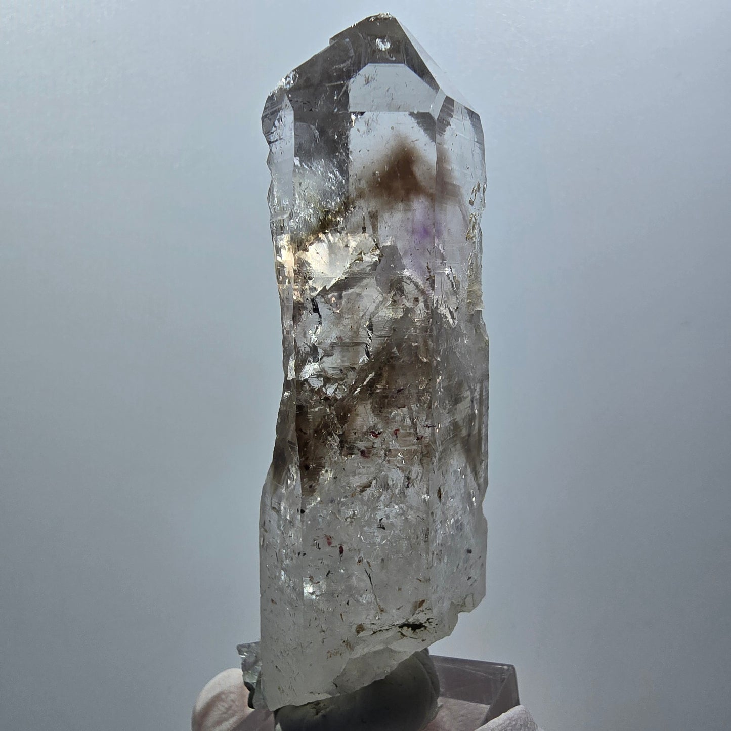 Enhydro Phantom Quartz, Hematite, Epidote, 2x Bubble Streep Mine Gobo. Namibia 81*30*31mm #12582