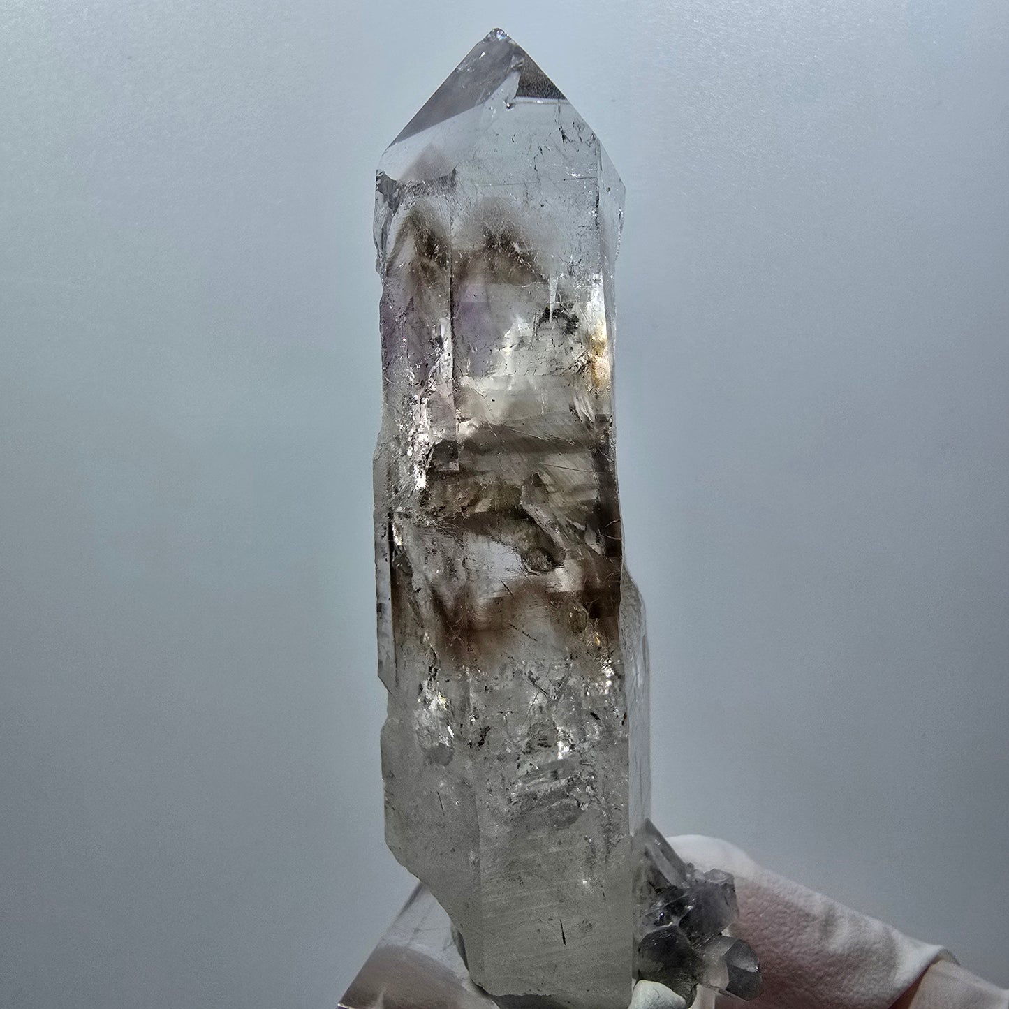 Enhydro Phantom Quartz, Hematite, Epidote, 2x Bubble Streep Mine Gobo. Namibia 81*30*31mm #12582