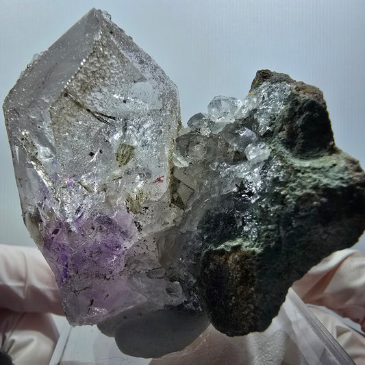Phantom Amethyst with Analcime, Epidote, Prehnite on Matrix Streep Mine Namibia 61*50*46mm #12587