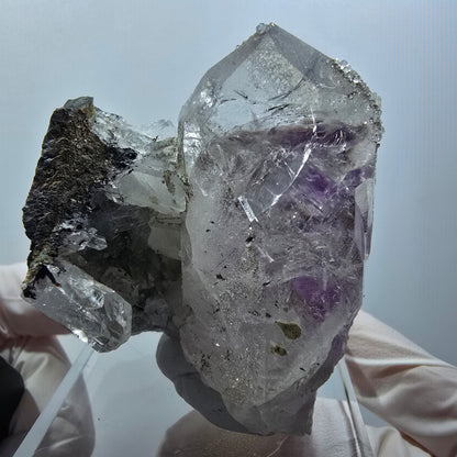 Phantom Amethyst mit Analcim, Epidot, Prehnit auf Matrix Streep Mine Namibia 61*50*46mm #12587