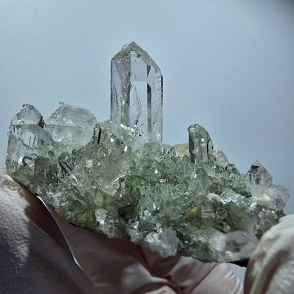 Starburst Harlequin Quartz, Analcime, Prehnite, Calcite Streep Mine Gobob., Namibia 60*41*37mm #12588