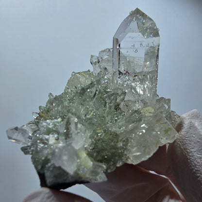 Starburst Harlequin Quartz, Analcime, Prehnite, Calcite Streep Mine Gobob., Namibia 60*41*37mm #12588