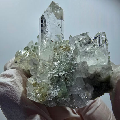 Starburst Harlequin Quartz, Analcime, Prehnite, Calcite Streep Mine Gobob., Namibia 60*41*37mm #12588