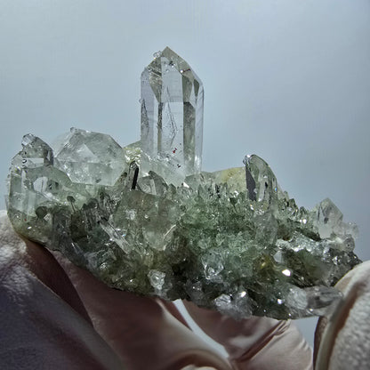 Starburst Harlequin Quartz, Analcime, Prehnite, Calcite Streep Mine Gobob., Namibia 60*41*37mm #12588