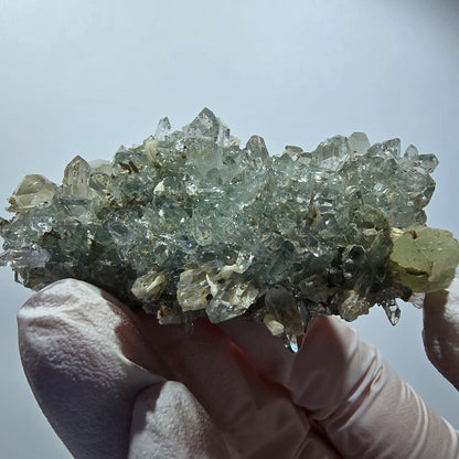Quartz Starburst rare avec du préhnite, mine de Streep, Goboboseb, Namibie 65*36*23mm #12589