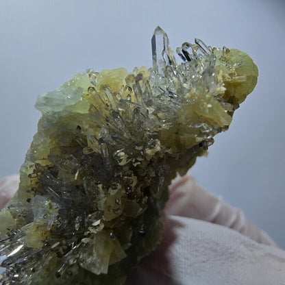 Seltene Starburst Quarz mit Prehnit Stufe Streep Mine Goboboseb, Namibia 48*39*21mm #12590