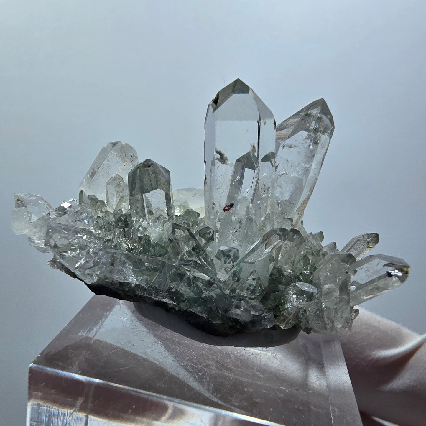 Starburst Quarz mit Hämatit, Epidot, Chlorit auf Matrix Streep Mine Namibia 38*24*25mm #12595