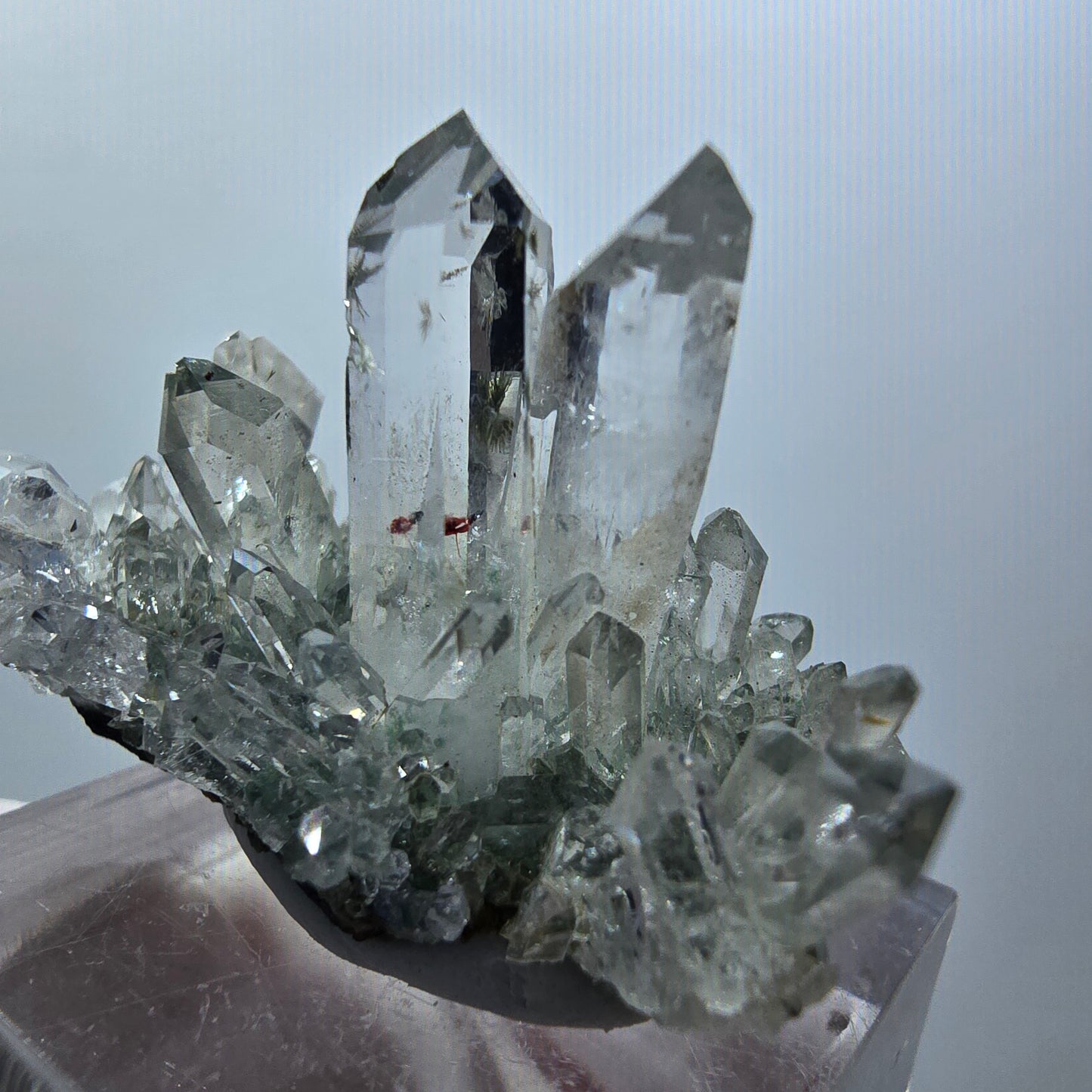Starburst Quarz mit Hämatit, Epidot, Chlorit auf Matrix Streep Mine Namibia 38*24*25mm #12595