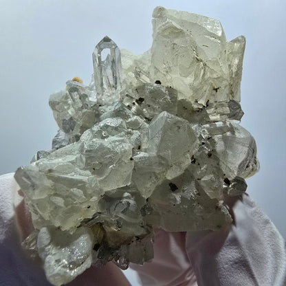Very Clear Quartz with Calcite on Matrix Streep Mine Goboboseb, Namibia 49*43*42mm #12596