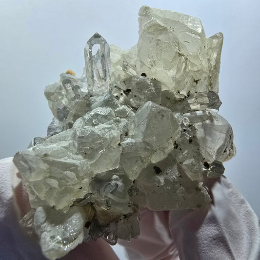 Very Clear Quartz with Calcite on Matrix Streep Mine Goboboseb, Namibia 49*43*42mm #12596