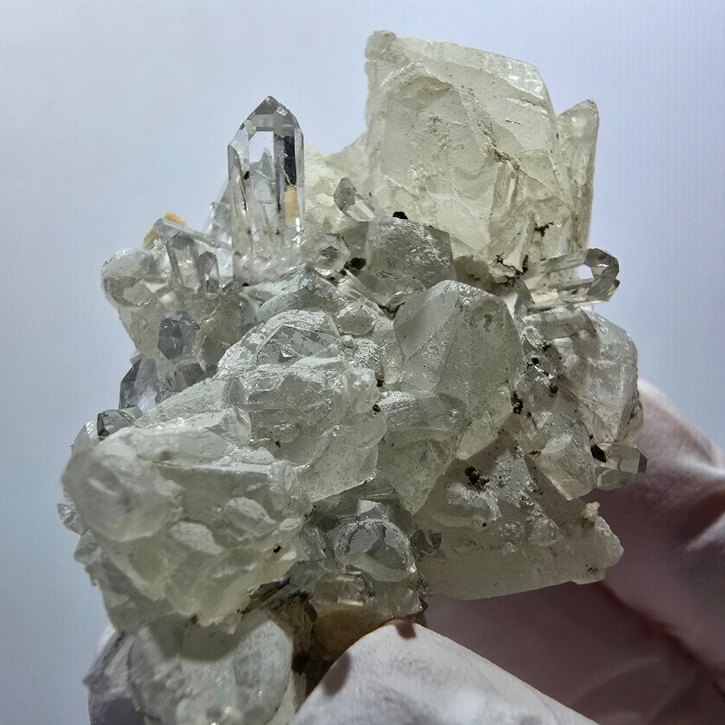 Very Clear Quartz with Calcite on Matrix Streep Mine Goboboseb, Namibia 49*43*42mm #12596