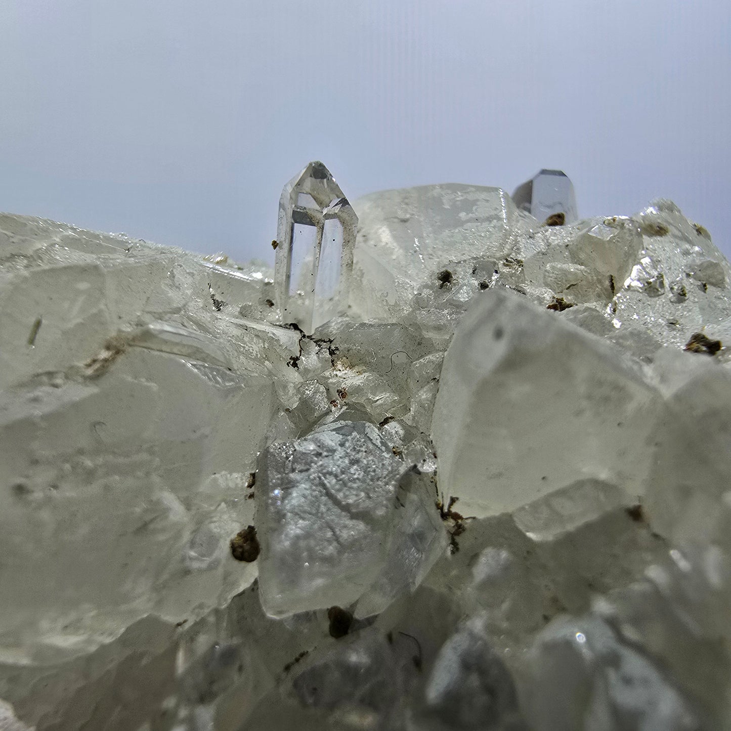 Very Clear Quartz with Calcite on Matrix Streep Mine Goboboseb, Namibia 49*43*42mm #12596