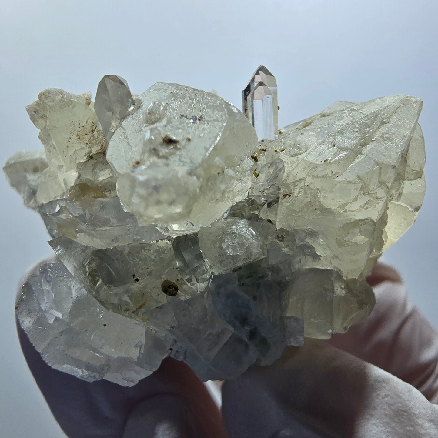 Very Clear Quartz with Calcite on Matrix Streep Mine Goboboseb, Namibia 49*43*42mm #12596