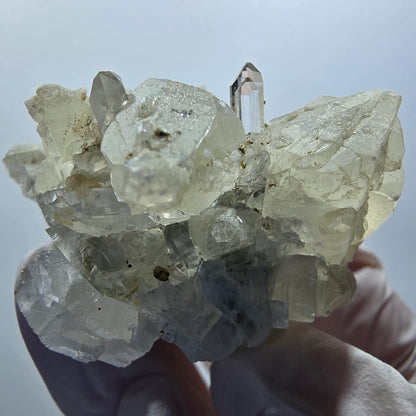 Very Clear Quartz with Calcite on Matrix Streep Mine Goboboseb, Namibia 49*43*42mm #12596