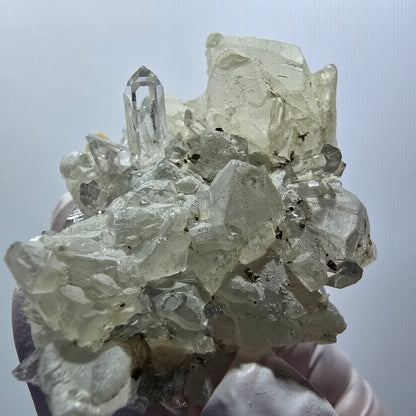 Very Clear Quartz with Calcite on Matrix Streep Mine Goboboseb, Namibia 49*43*42mm #12596