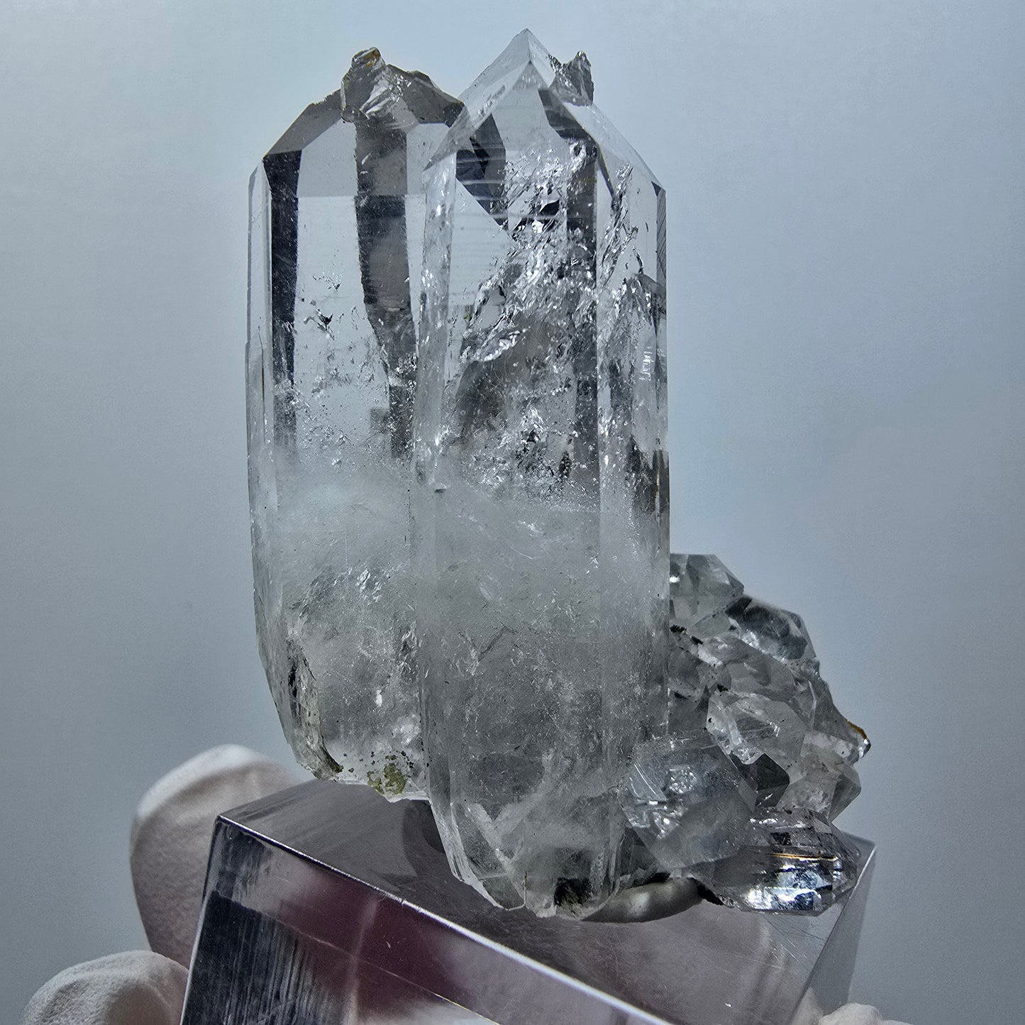 Enhydro Lemurian Quartz, Epidote on Matrix, 2x Bubble Streep Mine Gobo. Namibia 47*33*30mm #12601