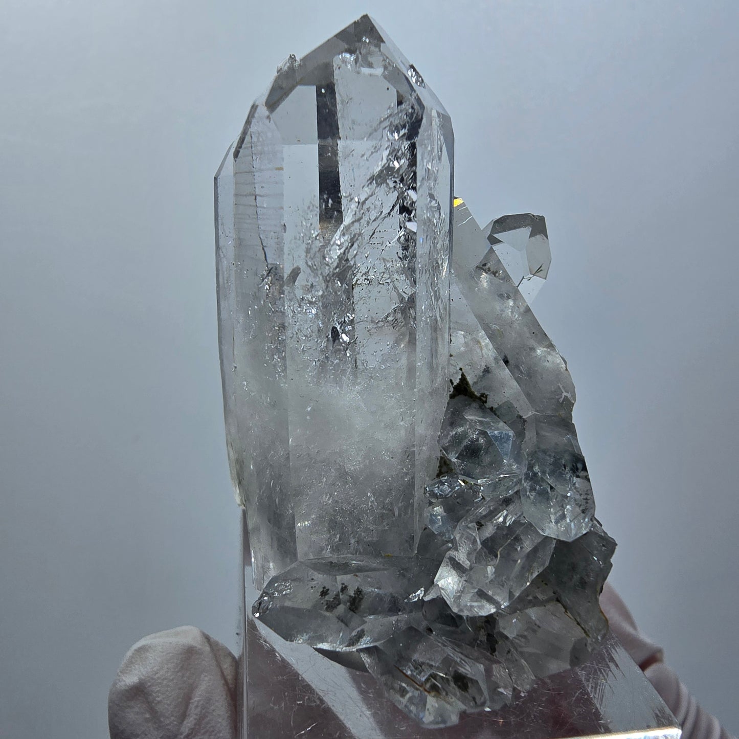 Enhydro Lemurian Quartz, Epidote on Matrix, 2x Bubble Streep Mine Gobo. Namibia 47*33*30mm #12601