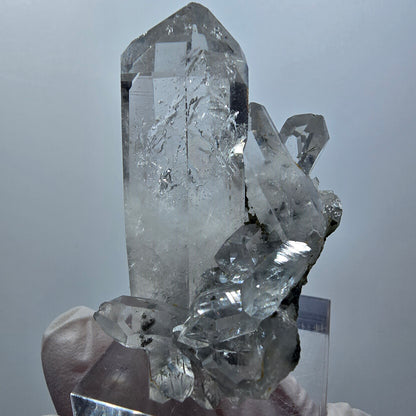 Enhydro Lemurian Quartz, Epidote on Matrix, 2x Bubble Streep Mine Gobo. Namibia 47*33*30mm #12601