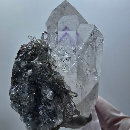 Améthyste fantôme Enhydro, Quartz "Starburst", Chlorite, Matrice Streep Mine, Namibie 56*42*26mm #12602