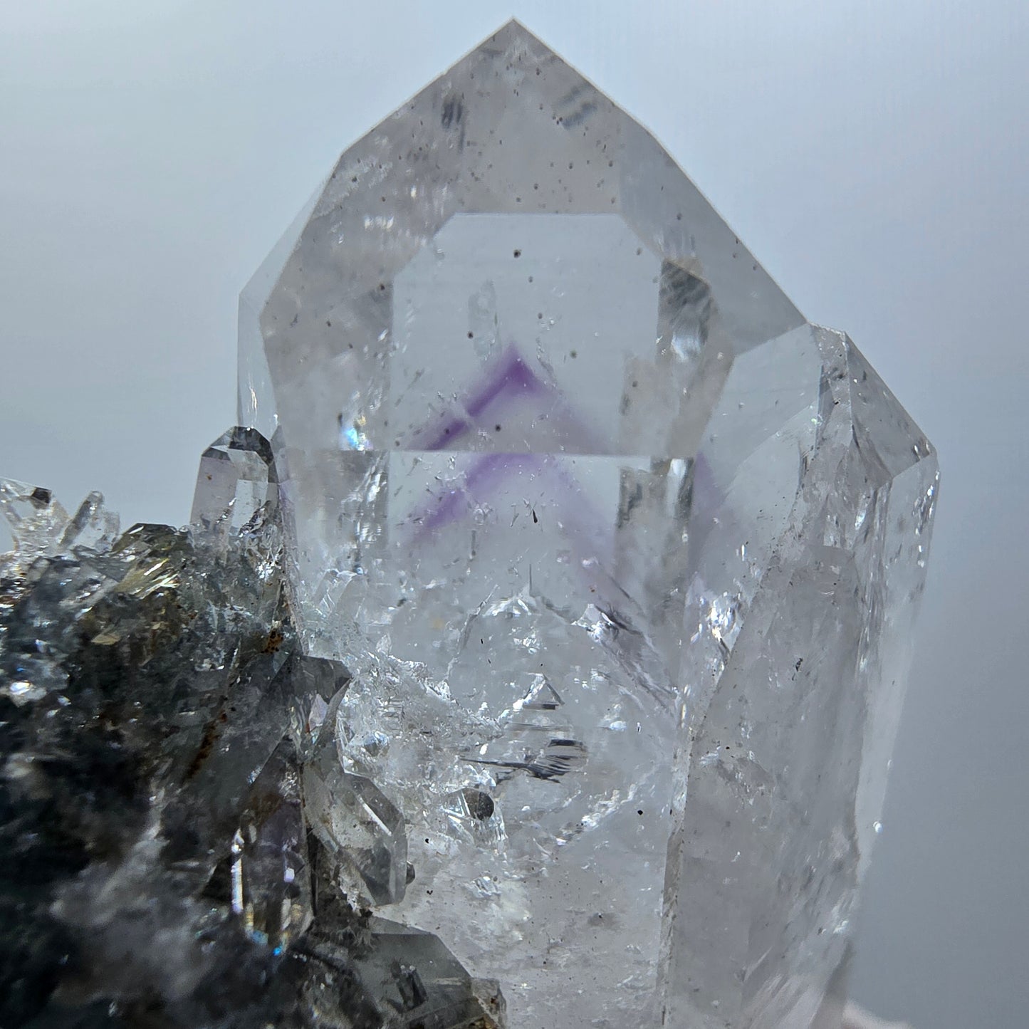 Améthyste fantôme Enhydro, Quartz "Starburst", Chlorite, Matrice Streep Mine, Namibie 56*42*26mm #12602