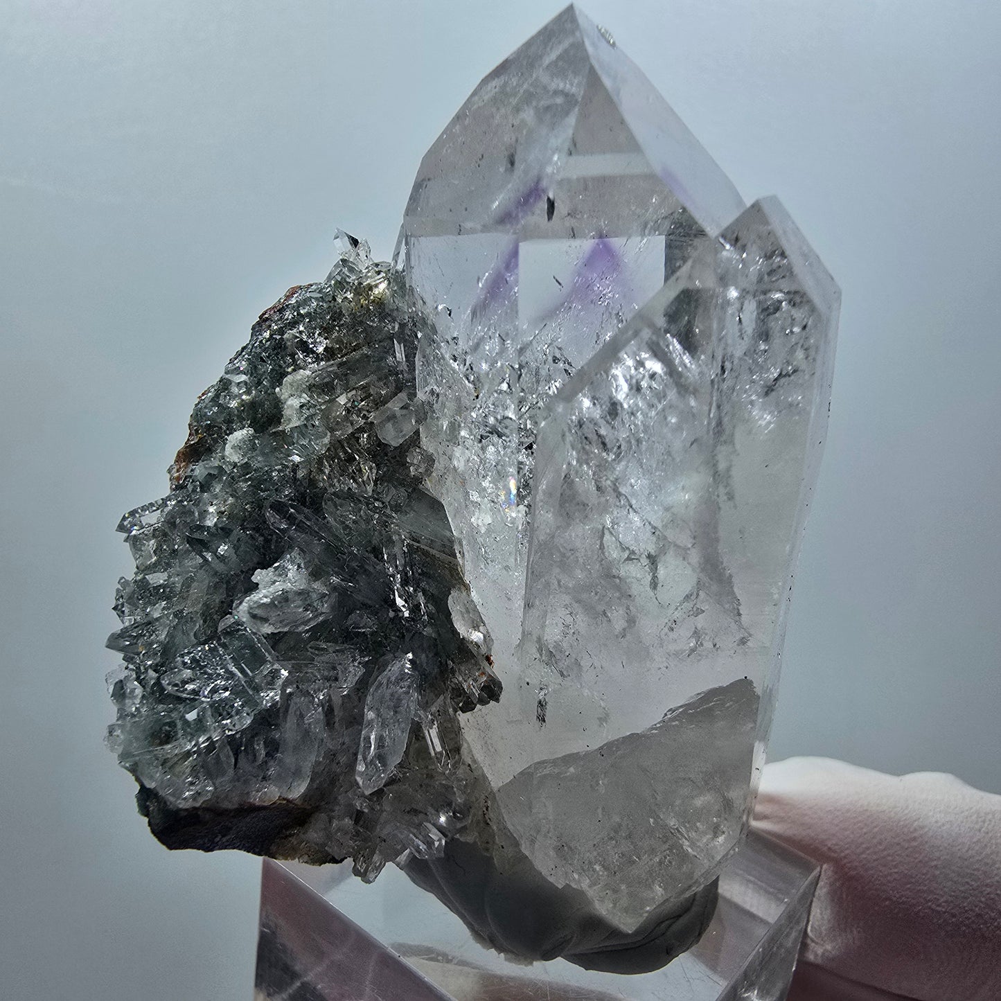Améthyste fantôme Enhydro, Quartz "Starburst", Chlorite, Matrice Streep Mine, Namibie 56*42*26mm #12602