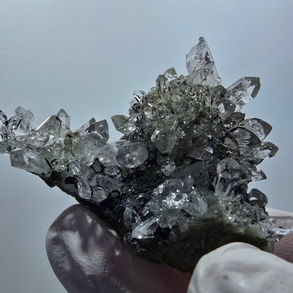 Quartz starburst avec hématite, chlorite sur matrice Streep Mine Goboboseb, Namibie 53*37*20mm #12605