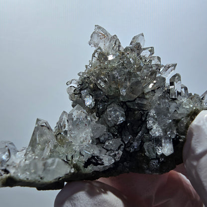 Quartz starburst avec hématite, chlorite sur matrice Streep Mine Goboboseb, Namibie 53*37*20mm #12605