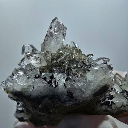 Quartz starburst avec hématite, chlorite sur matrice Streep Mine Goboboseb, Namibie 53*37*20mm #12605