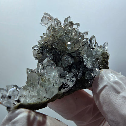 Quartz starburst avec hématite, chlorite sur matrice Streep Mine Goboboseb, Namibie 53*37*20mm #12605