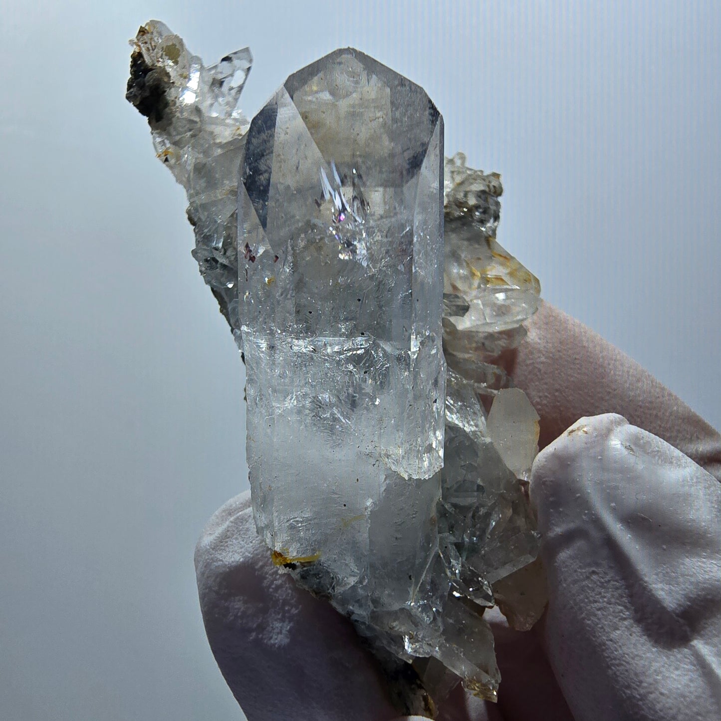 Starburst Quarz mit Hämatit, Chlorit auf Matrix Streep Mine Goboboseb, Namibia 57*35*22mm #12606