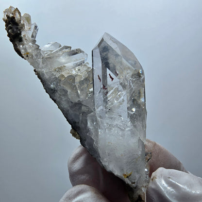 Starburst Quarz mit Hämatit, Chlorit auf Matrix Streep Mine Goboboseb, Namibia 57*35*22mm #12606