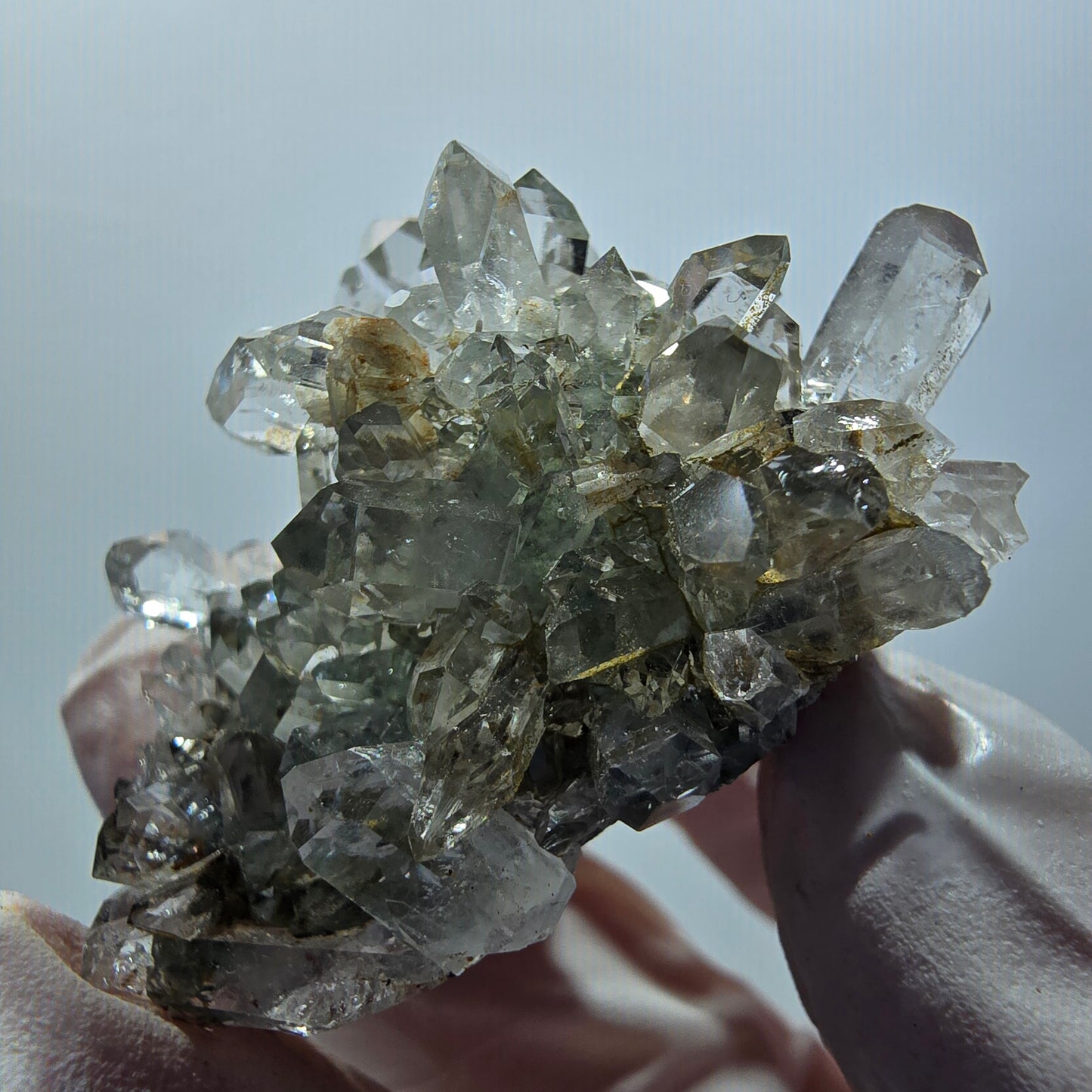 Starburst Quarz mit Hämatit, Chlorit, Prehnit auf Matrix Streep Mine, Namibia 45*31*27mm #12607