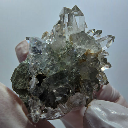 Starburst Quarz mit Hämatit, Chlorit, Prehnit auf Matrix Streep Mine, Namibia 45*31*27mm #12607