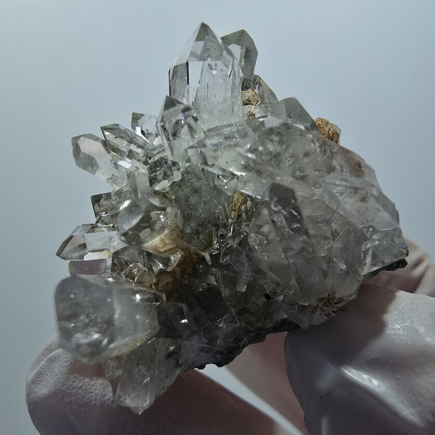 Starburst Quarz mit Hämatit, Chlorit, Prehnit auf Matrix Streep Mine, Namibia 45*31*27mm #12607