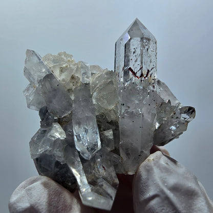 Quartz fantôme arlequin, calcite sur matrice, mine de Streep Gobob, Namibie 43*41*34mm #12609