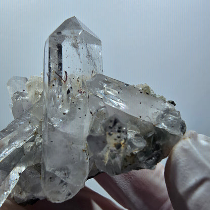Quartz fantôme arlequin, calcite sur matrice, mine de Streep Gobob, Namibie 43*41*34mm #12609