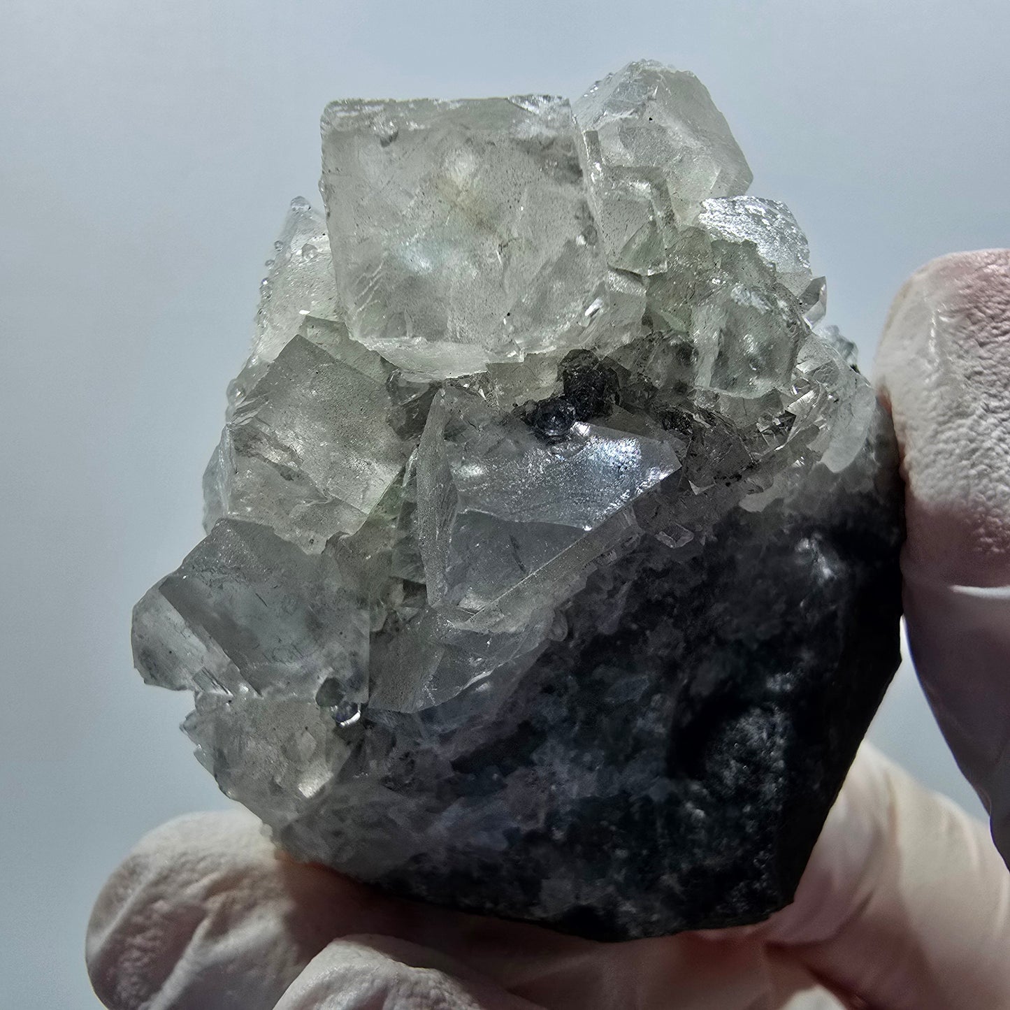 Cubes de calcite rares, analcime, prehnite sur matrice Streep Mine Gobob, Namibie 55*47*26mm #12611