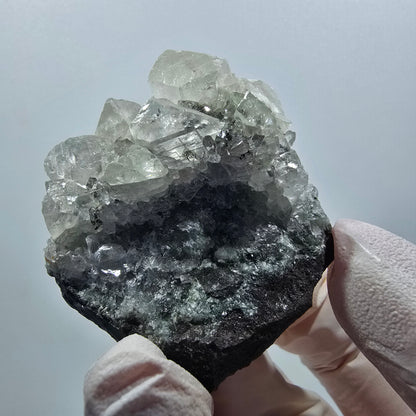 Cubes de calcite rares, analcime, prehnite sur matrice Streep Mine Gobob, Namibie 55*47*26mm #12611
