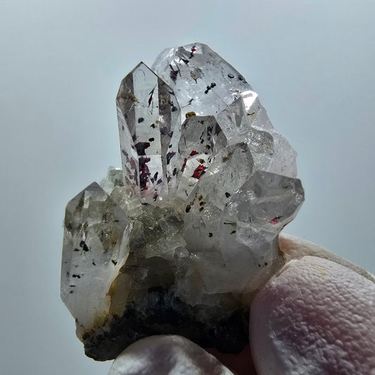 Harlequin Phantom Amethyst on Matrix from Streep Mine Goboboseb, Namibia 41*28*21mm #12612