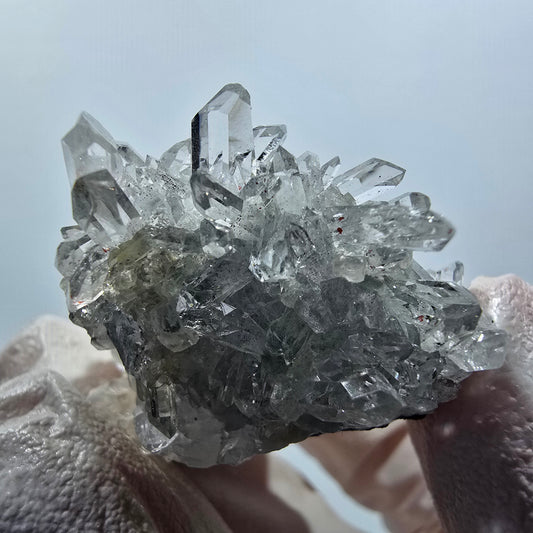 Starburst Quartz with Hematite, Calcite on Matrix Streep Mine Goboboseb, Namibia 39*31*27mm #12614